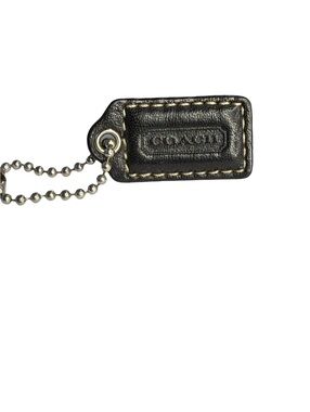 Coach Vintage Black Leather Mini 1.5" Replacement Hangtag Contrast Stitch
